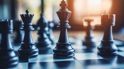 Poster - strategic trading chessboard visualization global market infographic digital realm expert analysis t