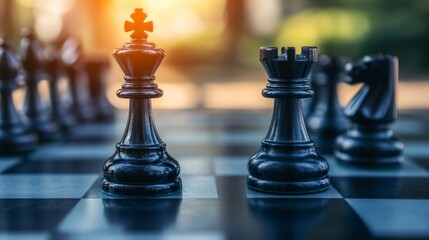 Poster - strategic trading chessboard concept digital arena infographic virtual environment analytical viewpo