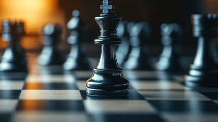 Poster - strategic trading chessboard concept global market visual representation digital arena analytical pe