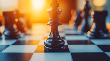 Poster - Strategic trading moves chessboard arena visual concept competitive environment tactical viewpoint chess strategy