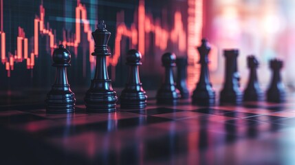 Poster - strategic trading chessboard concept global markets infographic business environment analytical pers