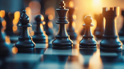 Poster - Strategic trading moves on the chessboard online marketplace digital content competitive environment analytical perspective trading chessboard concept