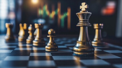 Poster - strategic trading chessboard concept financial market visual representation digital environment anal