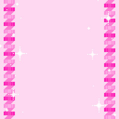 Poster - Flat Pink Spiral Frame Background with Glitter, Pixel Art Style