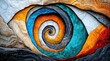 © AI by Derek - A mesmerizing swirl of colors creates an eye-like appearance, showcasing dynamic patterns and textures that celebrate the beauty of nature in an abstract manner, inspiring wonder.