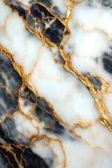Poster - Opulent marble texture with gold veins elegant stone surface luxury background abstract design natural pattern backdrop smooth material