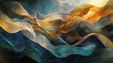 Poster - Vibrant digital waves of color sweeping across a canvas art studio digital artwork creative space artist's viewpoint