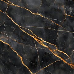 Poster - Elegant black marble texture with golden veins creating a luxurious and sophisticated stone background for interior design and decoration