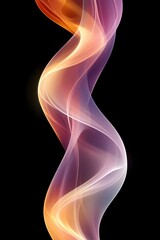 Poster - Abstract orange and purple flowing shapes on black background creating a dynamic and modern design for creative projects and wall art