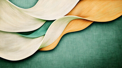 Poster - Close up view of a textured green and orange wall showcasing unique patterns and color variations
