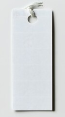 Poster - Elegant blank white tag with string on a clean background for product labeling and branding display presentation simple minimalist design