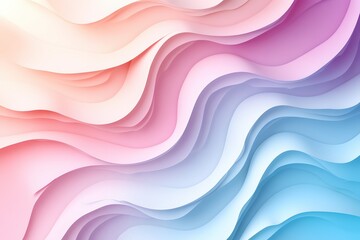 Poster - Abstract gradient waves in pastel colors creating a soft and dreamy background for modern design and creative projects