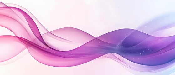 Poster - Abstract flowing gradient waves in pink purple and blue hues creating a serene and modern background with subtle light effects and a soft dreamy style
