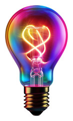 Wall Mural - png 3d render neon light bulb icon lightbulb night illuminated.
