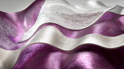 Fototapete - Close up view of a purple and white wave with intricate patterns and textures in the ocean water