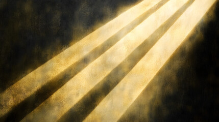 Poster - Painting of bright light streaming through an open window illuminating a room interior