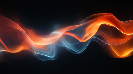 Poster - A blaze of fire on a black background highlighting the energy and movement of the flames
