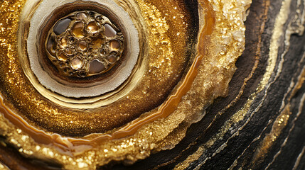Poster - Close up image of a gold and silver jewelry piece with intricate design details