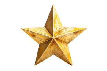 Poster - Golden Three-Dimensional Star With Textured Surface for Decoration