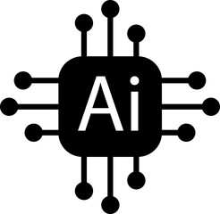 Aufkleber - AI Artificial intelligence icon. Generate vector. Ai enter by command prompt to generate ideas. Chat with Ai. Element for web app design, computer help assistant isolated on transparent background.