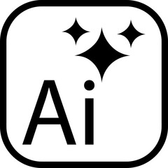 Aufkleber - AI Artificial intelligence icon. Generate vector. Ai enter by command prompt to generate ideas. Chat with Ai. Element for web app design, computer help assistant isolated on transparent background.