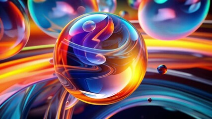 Wall Mural - abstract background with colorful circles