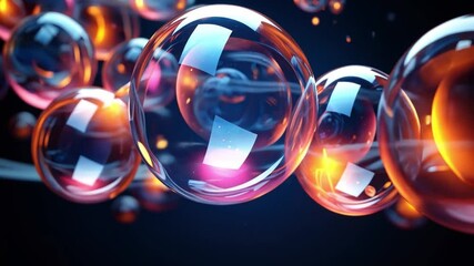 Wall Mural - abstract background with glowing circles