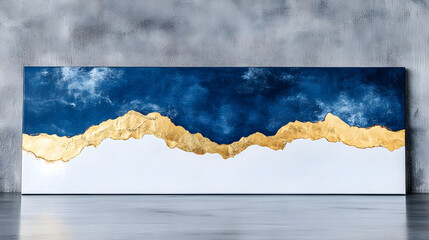 Aufkleber - artistic wall painting featuring intricate designs and gold leaf accents for a luxurious touch
