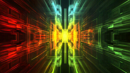 Poster - Abstract background featuring colorful lines and squares in a dynamic composition