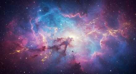 Wall Mural - vibrant galaxy nebula with stars space background in cosmic colors