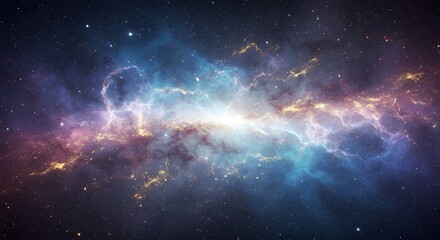 Wall Mural - stunning nebula and starfield display with ethereal light and cosmic dust