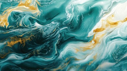 Wall Mural - Turquoise and olive ocean wave during summer tides