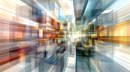 Poster - Abstract cityscape image featuring buildings and urban architecture in a colorful design