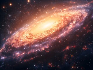 Sticker - glowing cosmic nebula with swirling galaxies and shimmering stars in vibrant interstellar landscape