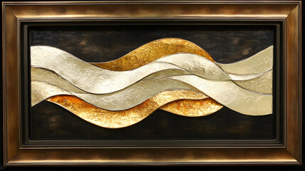 Fototapete - A framed image of a crashing ocean wave captured in vibrant detail and dynamic motion