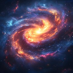 Sticker - Swirling Cosmic Infinity A Mesmerizing Galaxy of Vibrant Stars and Cosmic Dust