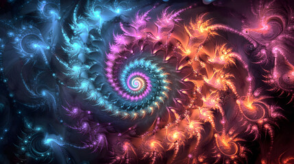 Poster - Vibrant abstract illustration featuring a blend of colors and shapes in a dynamic composition