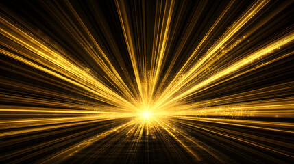 Poster - Yellow light burst illuminating dark background in abstract design