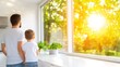 © KKC Studio - Father and Son Enjoying Sunset Together in Cozy Kitchen Space