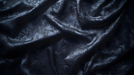 Poster - Black and silver fabric with abstract pattern suitable for textiles and design projects