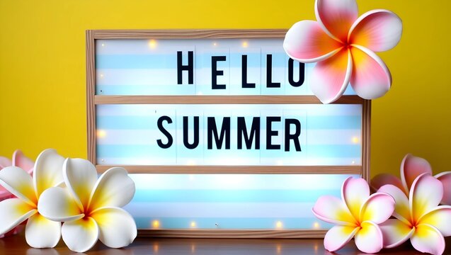 Hello Summer: A Vibrant Lightbox Celebration with Floral Accents