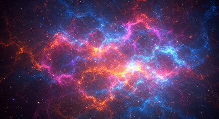 Wall Mural - colorful cosmic nebula with bright stars scattered throughout the image