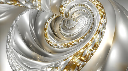 Poster - Spiral design featuring gold and silver elements on a textured background