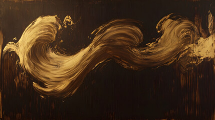 Fototapete - Painting of a wave on a black background with vibrant colors and dynamic brush strokes