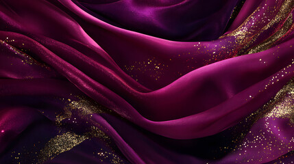 Poster - Purple and gold fabric with intricate pattern suitable for textiles and design projects