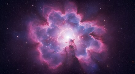 Wall Mural - explore deep space majestic nebula with purple hues and bright core