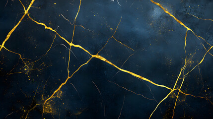 Poster - Black and gold marble background texture for design and art projects