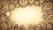 © Abul - Sepia toned Grunge Paper Background with Detailed Clockwork Gear Frame