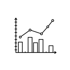 Poster - Data Insights: A minimalist line graph and bar chart intertwine to visualize growth, showcasing patterns, trends, and statistical data, perfect for financial analysis or business presentations.