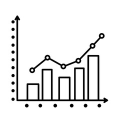 Poster - Financial Growth Chart: A simplified line and bar graph depicts upward trends and progress in the financial domain. showcasing a clear visualization of growth and performance.